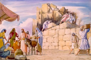 El pueblo de Israel trabaja en la restauración del Templo.