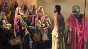 Jesús condenado por los sacerdotes y líderes religiosos de su tiempo.