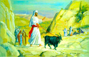 Macho cabrío que representa a satanás es enviado a tierra deshabitada y desolada (al desierto).