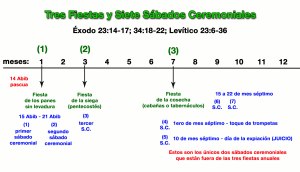 Tres fiestas y siete sábados ceremoniales.